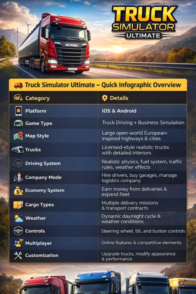 Truck Simulator Ios infograph